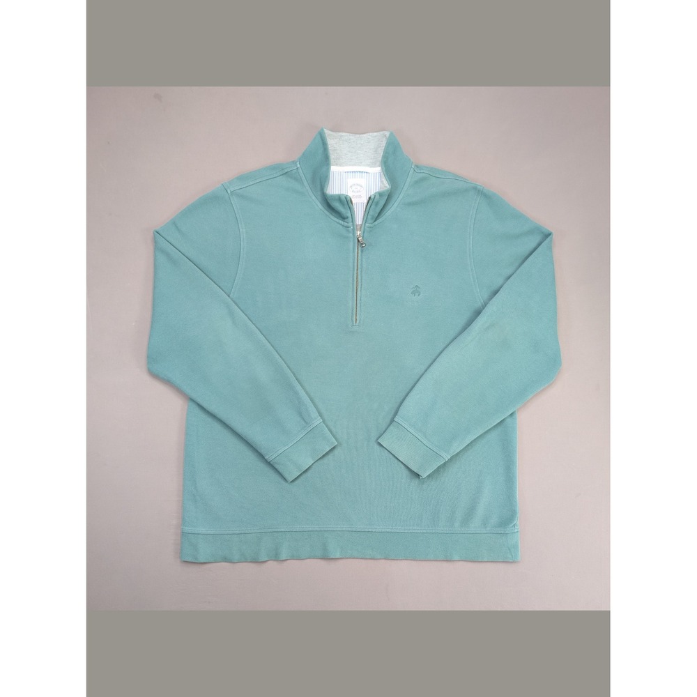 Brooks Brothers XXL Seafoam Green Quarter Zip Pullover Sweater